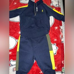 Kids polo set used once damage on pocket due to dryer